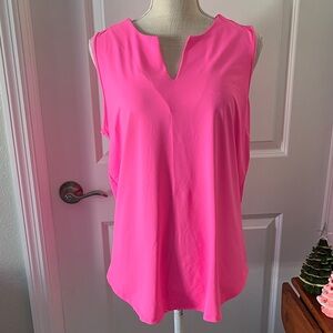 Anthony’s Resort Florida Chic Hot Pink Sleeveless Blouse UPF 50 EUC SZ L